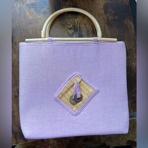 Lavender Bamboo Handle Purse